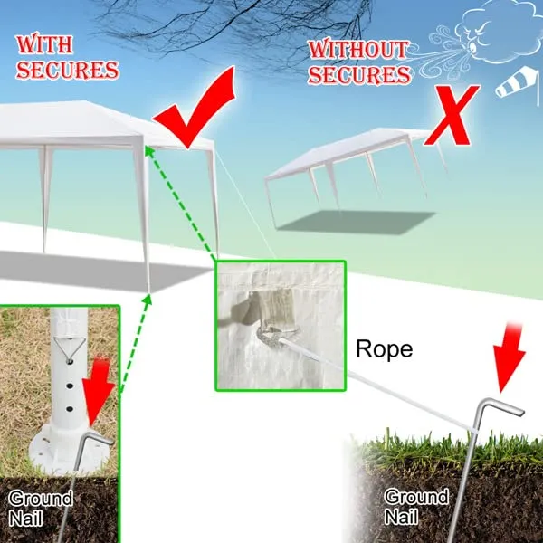 Generic 10/20/30ft Party Tent Wedding Patio Gazebo Outdoor Carport Canopy Shade with/Without Side Removable Walls, Party Wedding BBQ Events Tent (White,10x20ft (no Wall))