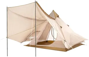 GeRRiT Family Camping Tent Large Waterproof Double Layer Pyramid Tipi Tent Camping Mongolian Yurt Tent for Picnic, Festival