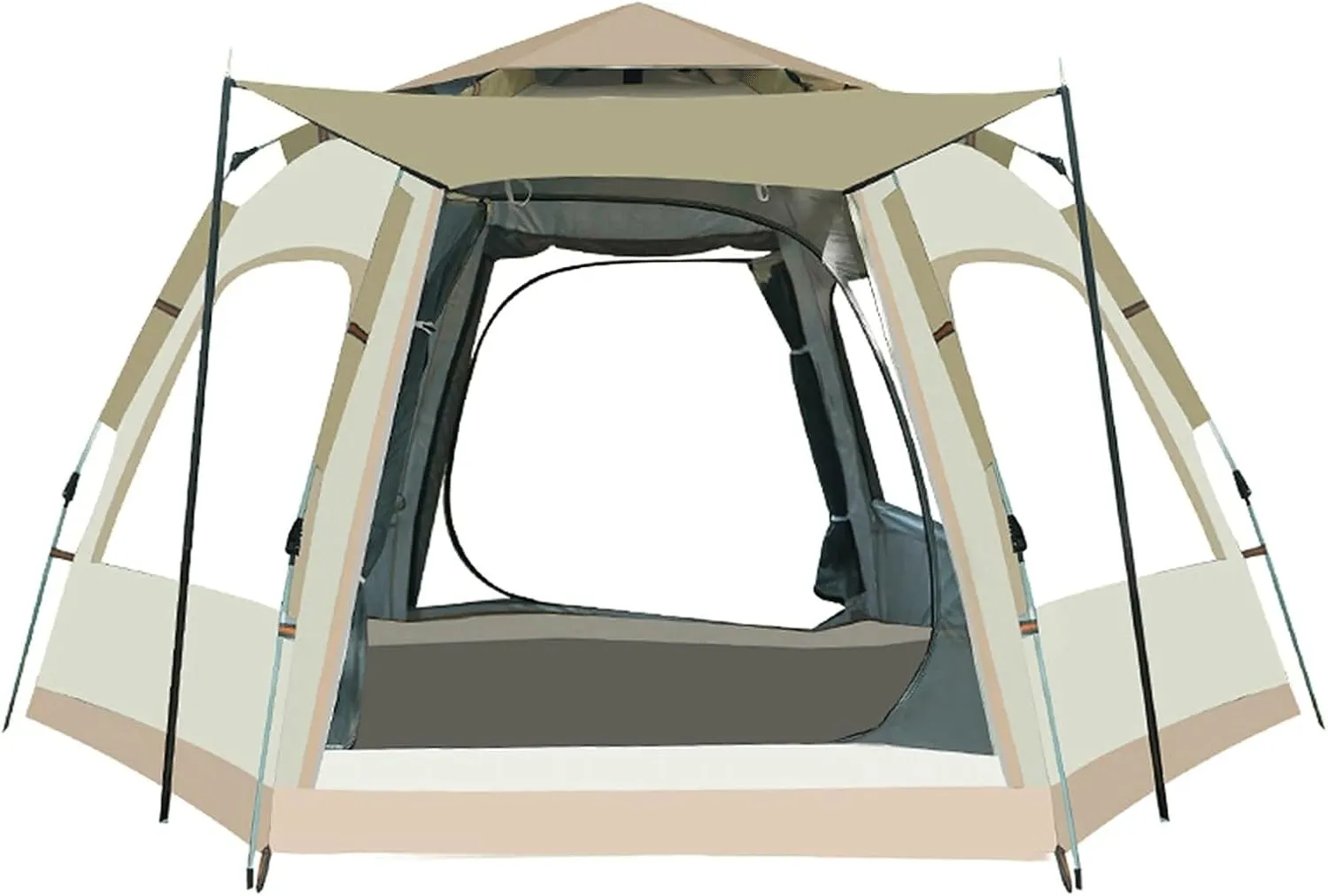 GERRIT Portable Camping Tent for 3-4/5-8 People, Simple Pop-up Tent, Waterproof, Windproof, UV Resistant Outdoor Camping (Size : L)
