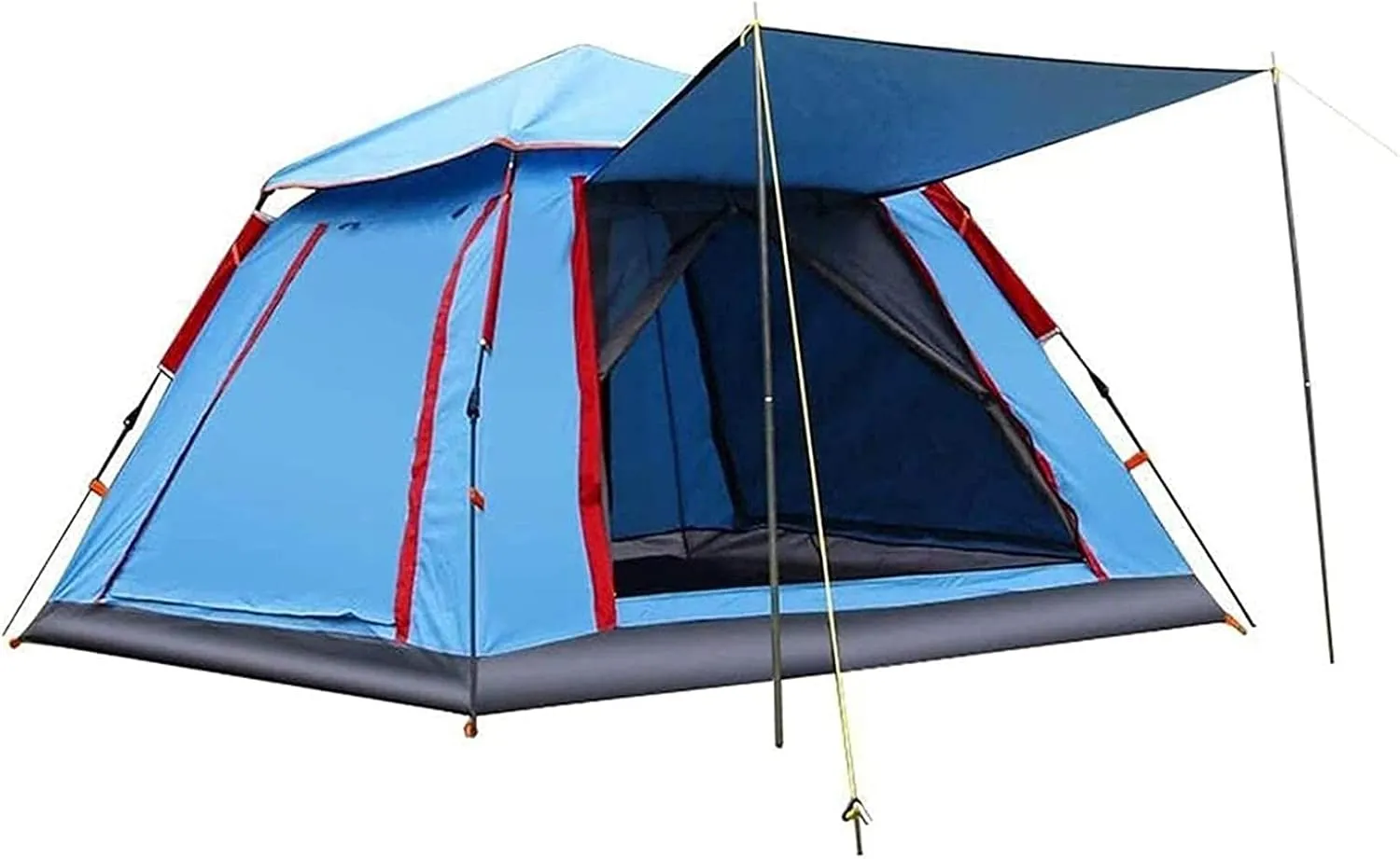 GeRRiT Tent,Camping Thickened Rainproof Beach Awning House Family Camping with Moisture Color:Blue,Size:240x240x154cm