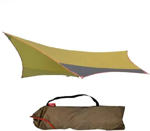GIBZ Camping Tent Tarp Shelter Waterproof Windproof Lightweight Durable Rainfly Shelter for Snow Beach Camping Outdoor Travel Yellow 360×420cm