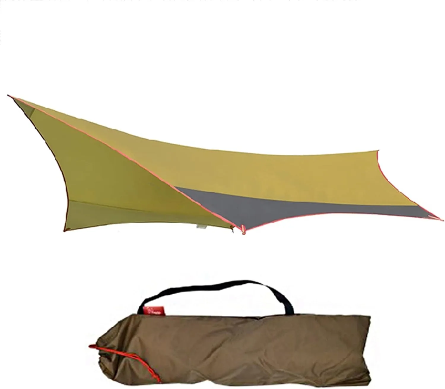 GIBZ Camping Tent Tarp Shelter Waterproof Windproof Lightweight Durable Rainfly Shelter for Snow Beach Camping Outdoor Travel Yellow 360×420cm