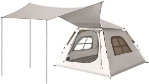 GIZNXBA Camping Tent, Pop-Up Family Tent for Instant Easy Setup, Windproof Portable Tent with Carry Bag, Backpacking Tents with Rainfly for Family Camping, Hiking (Color : /Brown, Size : B)