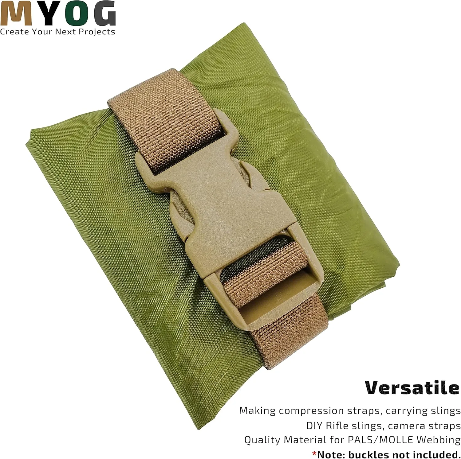 GM CLIMBING Nylon Webbing Flat MilSpecs MIL-W-17337 1200Lbs for Tactical Goods, Backpack Straps, Loops, Slings, PALS MOLLE Webbing Adapter