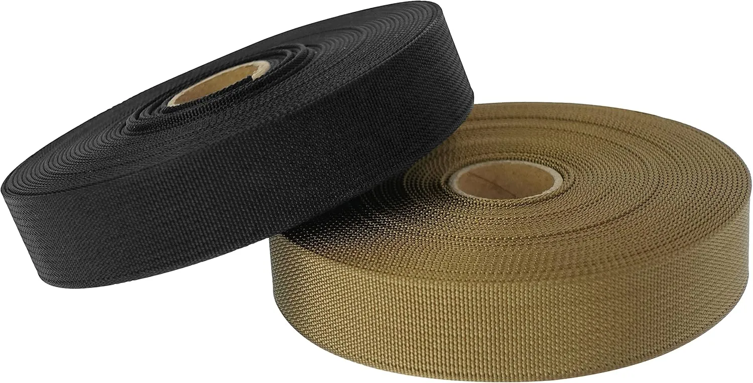 GM CLIMBING Nylon Webbing Flat MilSpecs MIL-W-17337 1200Lbs for Tactical Goods, Backpack Straps, Loops, Slings, PALS MOLLE Webbing Adapter