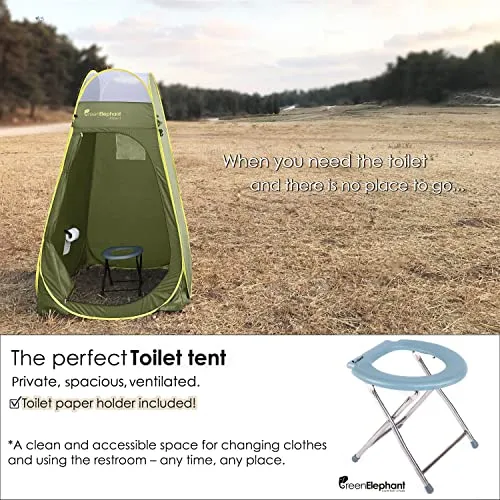 Green Elephant Camping Shower Tent - Portable Changing Tent, Pop Up Shower Tent for Camping, Outdoor Bathroom Tent, Camp Shower Tent, Pop Up Privacy Tent for Portable Toilet, Portable Dressing Room