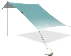 Green Gradient Designed UPF50  Protection Stable Beach Tent Waterproof Large Portable Sun Shelter with Sand Pockets for Camping, Picnics, Backyard carpas de sol para la Playa