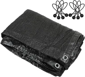 Greenhouse Covers Sunblock Shade Cloth Net Mesh Tarp 90% UV-Resistant Protection Plants Flowers Pet Kennels Outdoor Shade Screen Taped Edge with Gromments Included 16pcs 6" Ball Bungee (6.5ft 20ft)