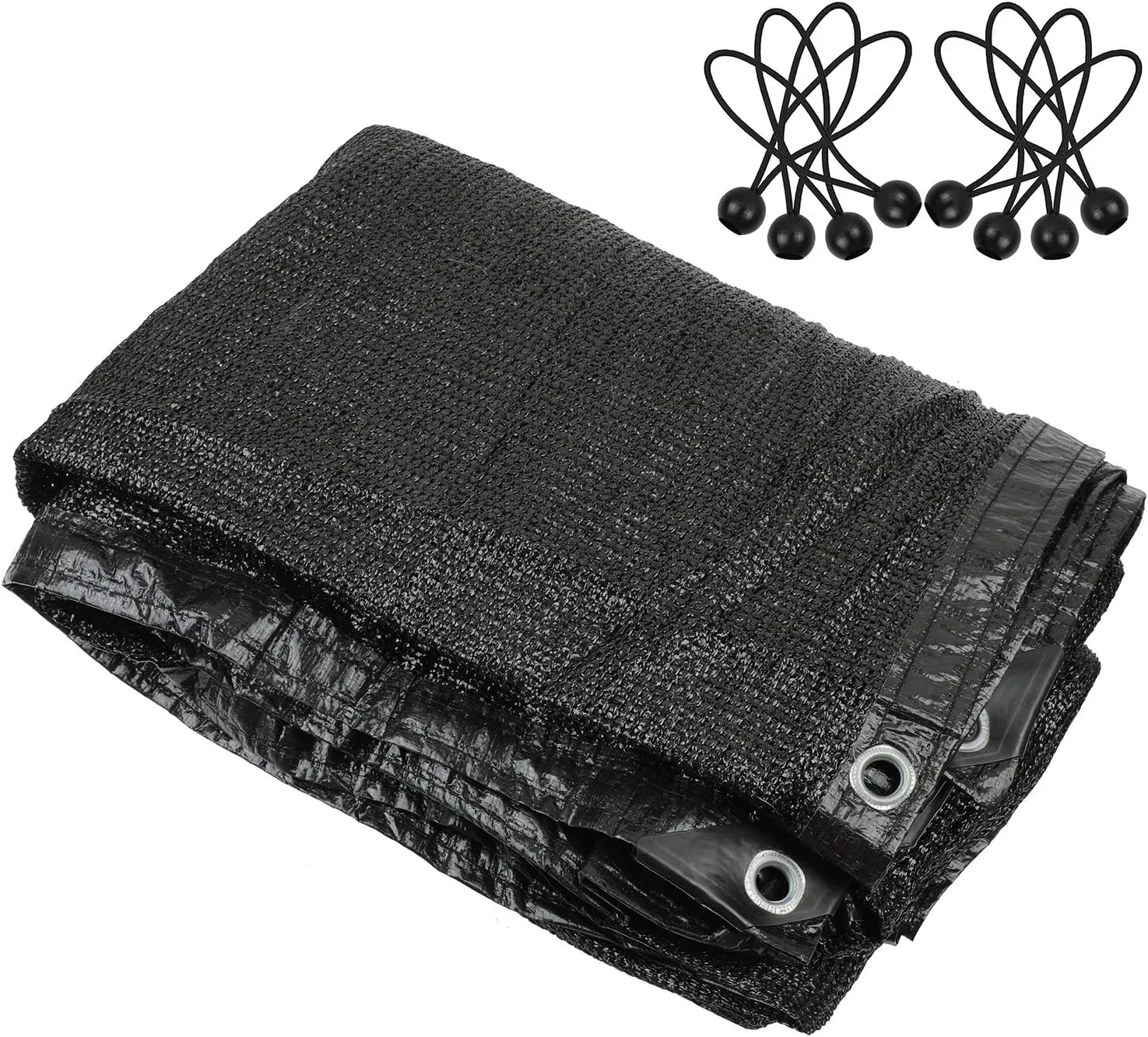Greenhouse Covers Sunblock Shade Cloth Net Mesh Tarp 90% UV-Resistant Protection Plants Flowers Pet Kennels Outdoor Shade Screen Taped Edge with Gromments Included 16pcs 6" Ball Bungee (6.5ft 20ft)
