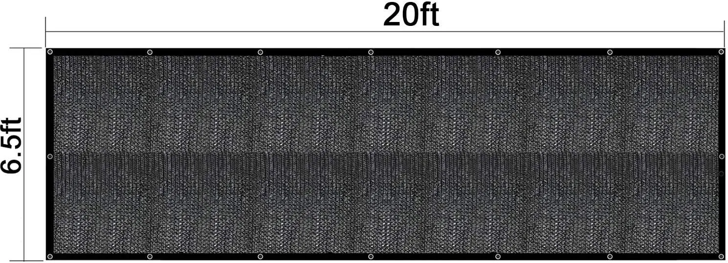 Greenhouse Covers Sunblock Shade Cloth Net Mesh Tarp 90% UV-Resistant Protection Plants Flowers Pet Kennels Outdoor Shade Screen Taped Edge with Gromments Included 16pcs 6" Ball Bungee (6.5ft 20ft)