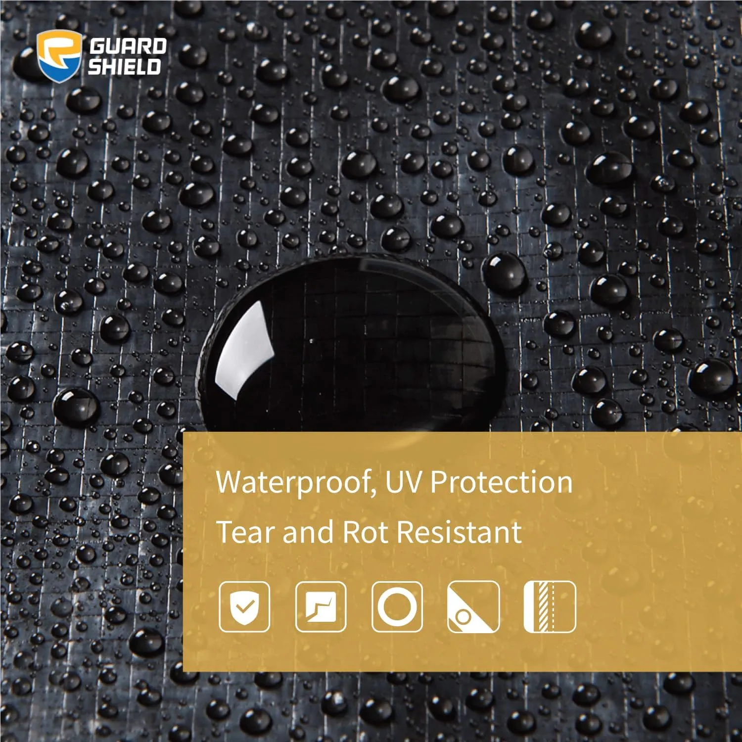 GUARD SHIELD Black Silver Tarp Waterproof 10x20 Feet Rain Cover for Outdoor Lightweight Weatherproof Tarps 8mil