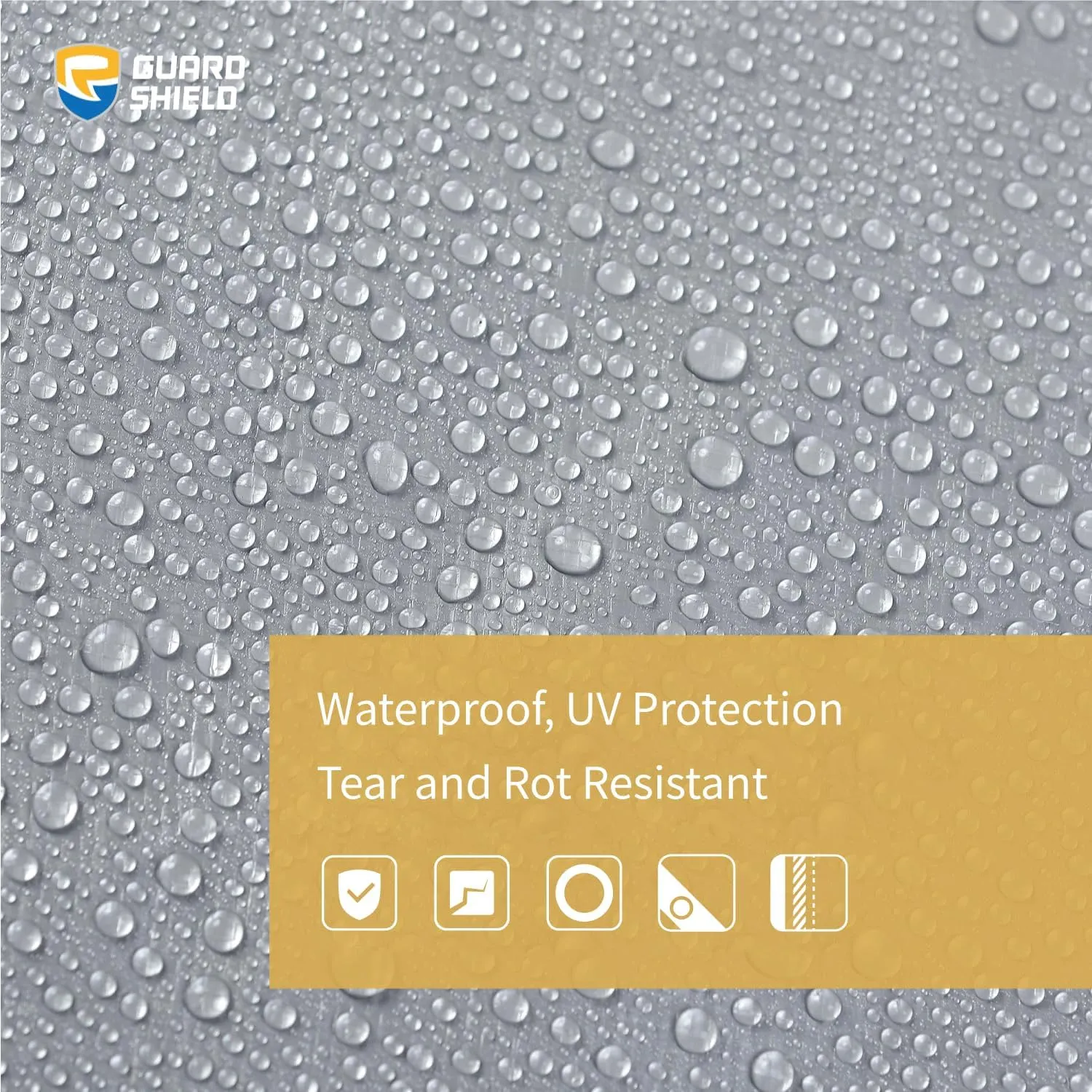 GUARD SHIELD Silver/Black Tarp Waterproof 12x16 Feet Medium Duty All Purpose Poly Tarps Cover 7mil