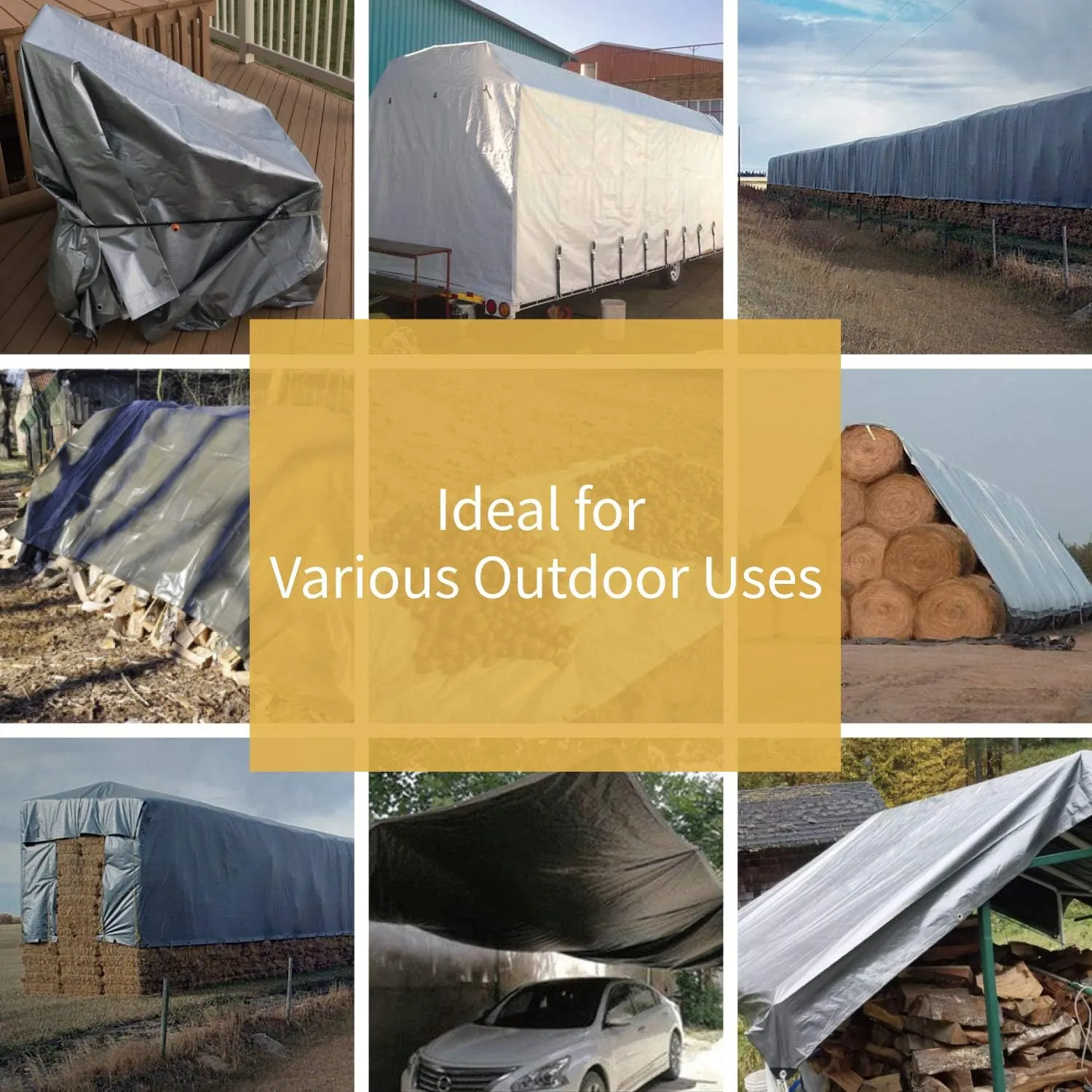 GUARD SHIELD Silver/Black Tarp Waterproof 12x16 Feet Medium Duty All Purpose Poly Tarps Cover 7mil