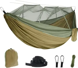 Hammock with Mosquito Net Lightweight Jungle Hammock for Trekking, Backpacking, Nylon Travel Hammock with Mosquito for Travel, Garden, Hiking, Survival (Color : E)