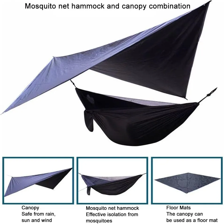 Hammock,camping Hammock,Hammock with Canopy, Sunshade, Anti-mosquito Net, Rainproof, Can Be Used by Two People, Suitable for Parks, Beaches and Camping and Other Outdoor Places(Brown)