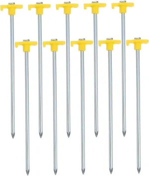 Happyyami 10Pcs Long Tent Pegs Heavy Duty Ground Stakes for Outdoor Camping Durable and Wind Resistant for Tents and Garden Structures