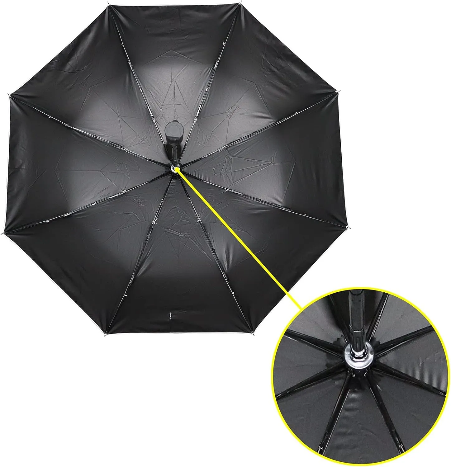 Hapuxt Folding Umbrellas Summer Pond Koi Fishes Windproof Travel Umbrella Rain Sun Automatic Portable Compact Umbrella for Backpack Golf Umbrella Women Men Adults