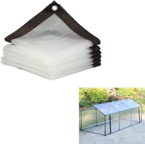 Heavy Duty Clear-Waterproof-Tarps-Outdoor.7 * 10ft 7 * 13ft,7 * 16ft,Tarpaulin Transparent of Patio,Clear Plastic Tarp for Garden Winter(13x16 ft(4x5m))