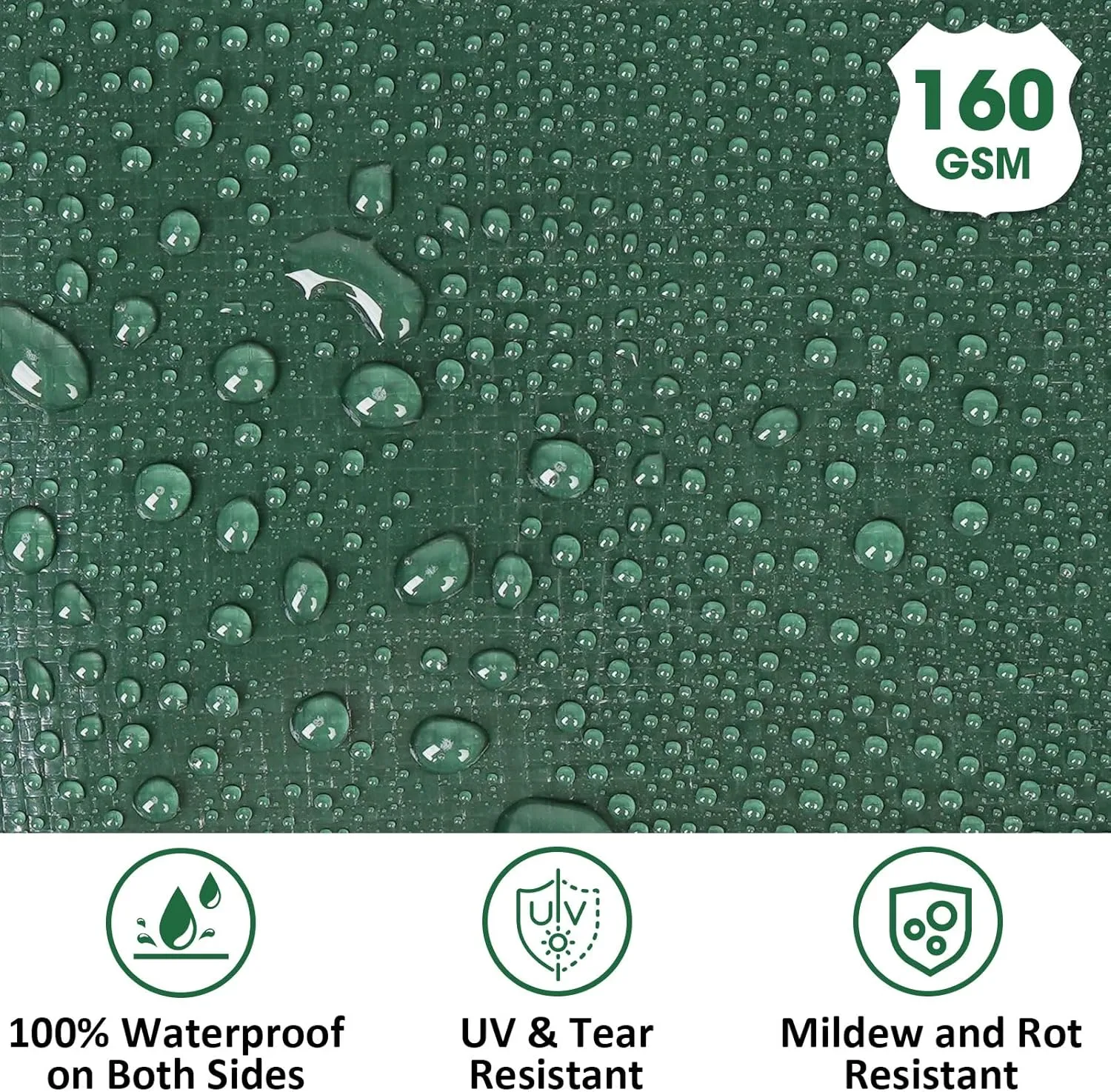Heavy Duty Double-Sided Waterproof Poly Tarp 14x30 Feet 8mil Thick Polyethylene Tarps, Perfect for Outdoor Use, Plastic Cover & Mat for Tent Camping Storage Boat Bikes Vehicles