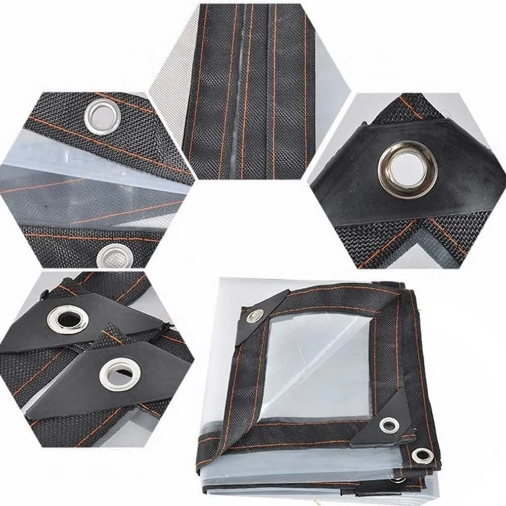 Heavy Duty Dustproof Waterproof, 130g/m² Tarp Cover with Grommets Anti-Aging Insulation PE Plastic Emergency Rain Shelter Rainproof Tarpaulin for Garden Furniture(6x3m/19.8'x9.9')