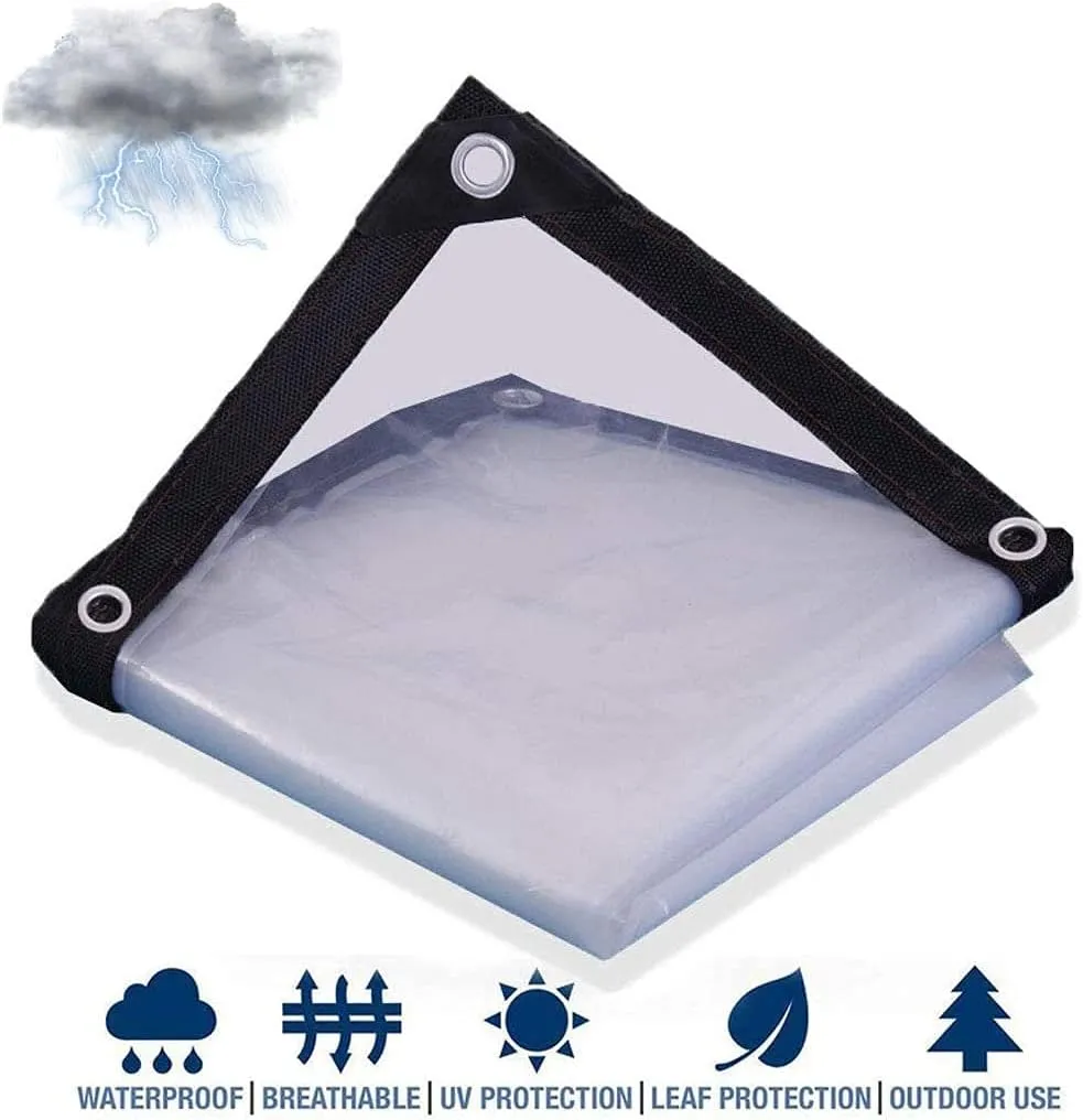 Heavy Duty Dustproof Waterproof, 130g/m² Tarp Cover with Grommets Anti-Aging Insulation PE Plastic Emergency Rain Shelter Rainproof Tarpaulin for Garden Furniture(6x3m/19.8'x9.9')