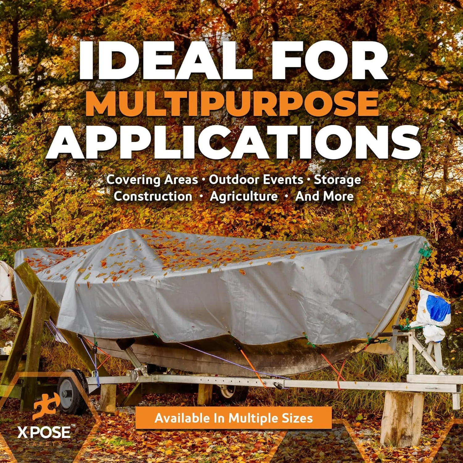 Heavy Duty Silver Poly Tarp 6' X 10' - Multipurpose Protective Cover - Durable, Waterproof, Weather Proof, Rip and Tear Resistant - Extra Thick 12 Mil Polyethylene - by Xpose Safety