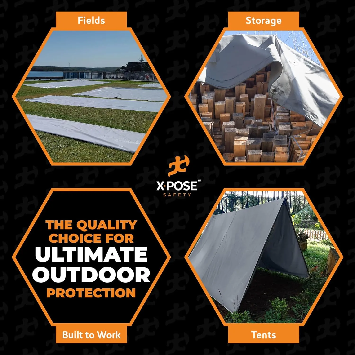 Heavy Duty Silver Poly Tarp 6' X 10' - Multipurpose Protective Cover - Durable, Waterproof, Weather Proof, Rip and Tear Resistant - Extra Thick 12 Mil Polyethylene - by Xpose Safety