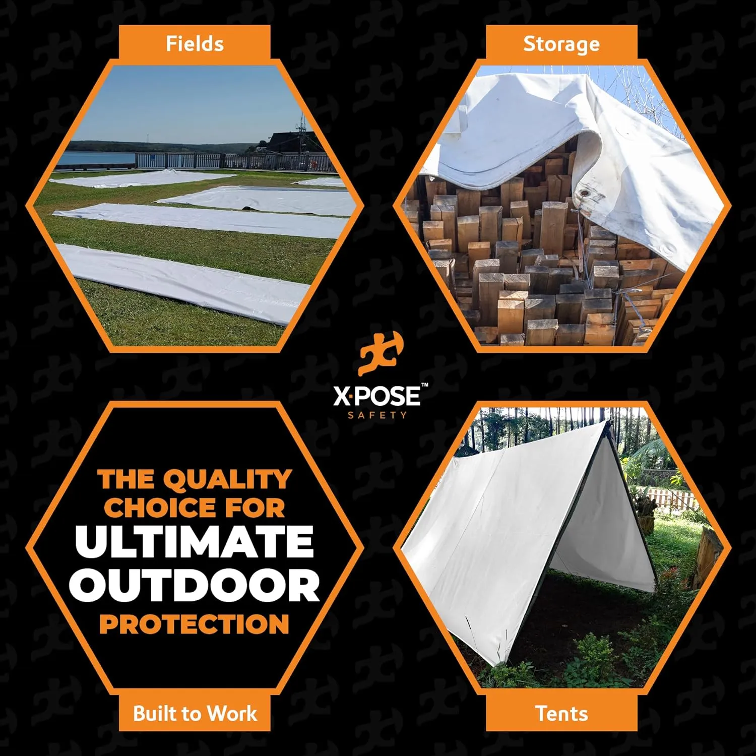 Heavy Duty White Poly Tarp 30' X 30' - Multipurpose Protective Cover - Durable, Waterproof, Weather Proof, Rip and Tear Resistant - Extra Thick 12 Mil Polyethylene - by Xpose Safety