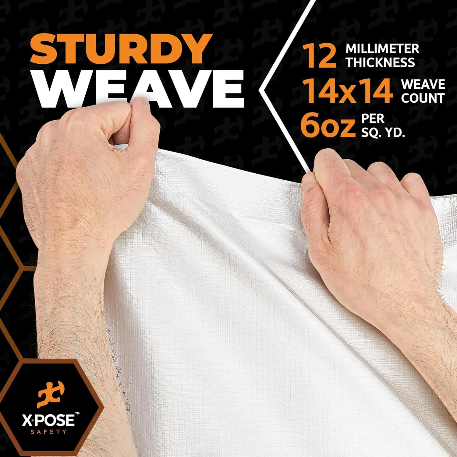 Heavy Duty White Poly Tarp 30' X 30' - Multipurpose Protective Cover - Durable, Waterproof, Weather Proof, Rip and Tear Resistant - Extra Thick 12 Mil Polyethylene - by Xpose Safety