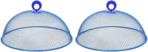 Hemoton Mesh Food Cover, 2Pcs Stainless Steel Food Tent, Large Screen Food Cover Tent, Metal Mesh Food Cover for Indoor Outdoor Picnic Caming (11inch/ 28cm)