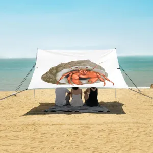 Hermit Crab Beach Canopy Tent Anti-UV & Wind Resistant, Camping Sun Shelter Easy Setup Portable,Outdoor Shade Tents with Sandbags,Sand Shovels,Ground Pegs & Stability Poles