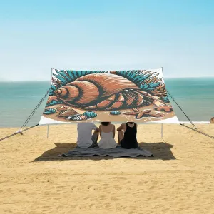 Hermit Crab Underwater Beach Canopy Tent Anti-UV & Wind Resistant, Camping Sun Shelter Easy Setup Portable,Outdoor Shade Tents with Sandbags,Sand Shovels,Ground Pegs & Stability Poles