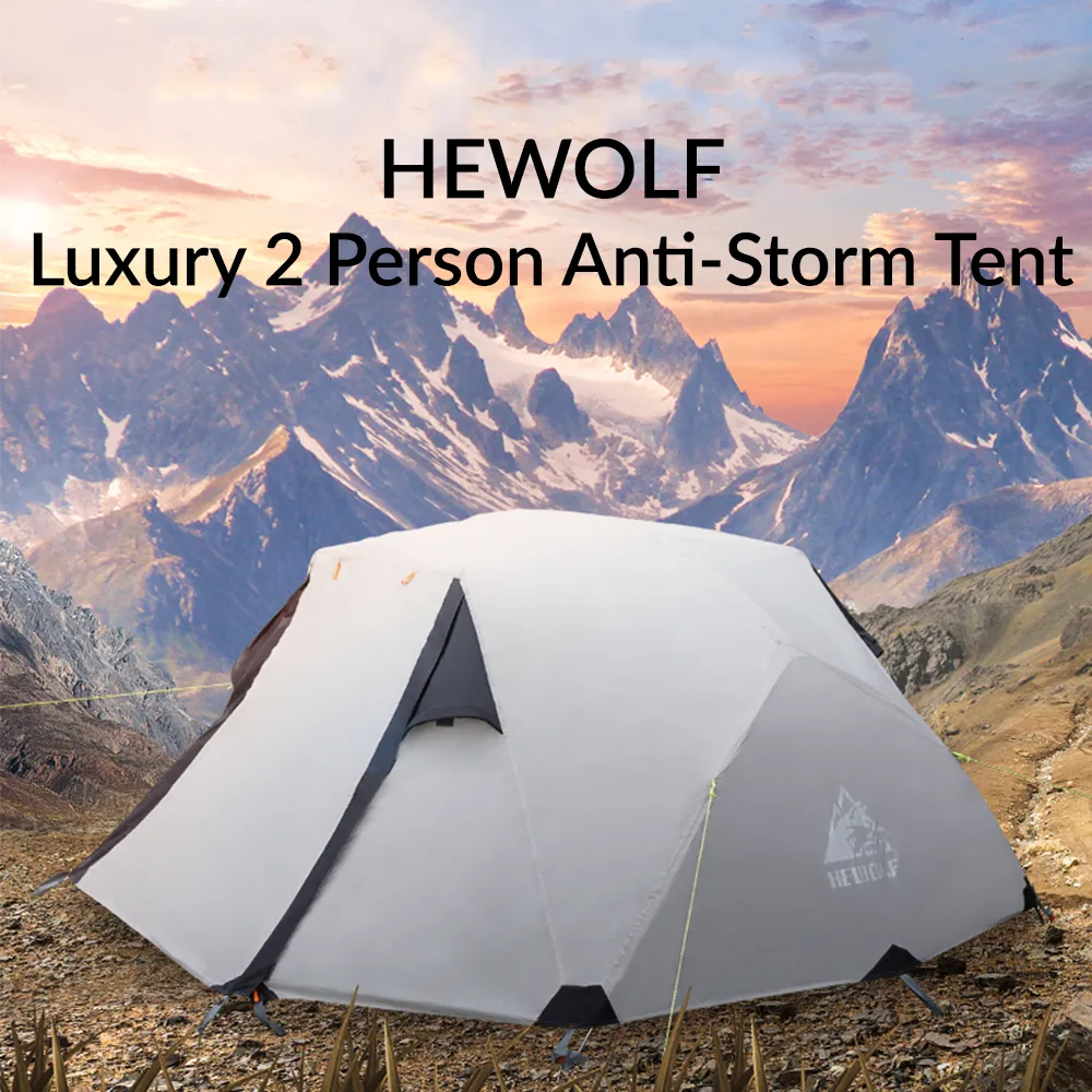 Hewolf 2 Person Camping Tent - Tan