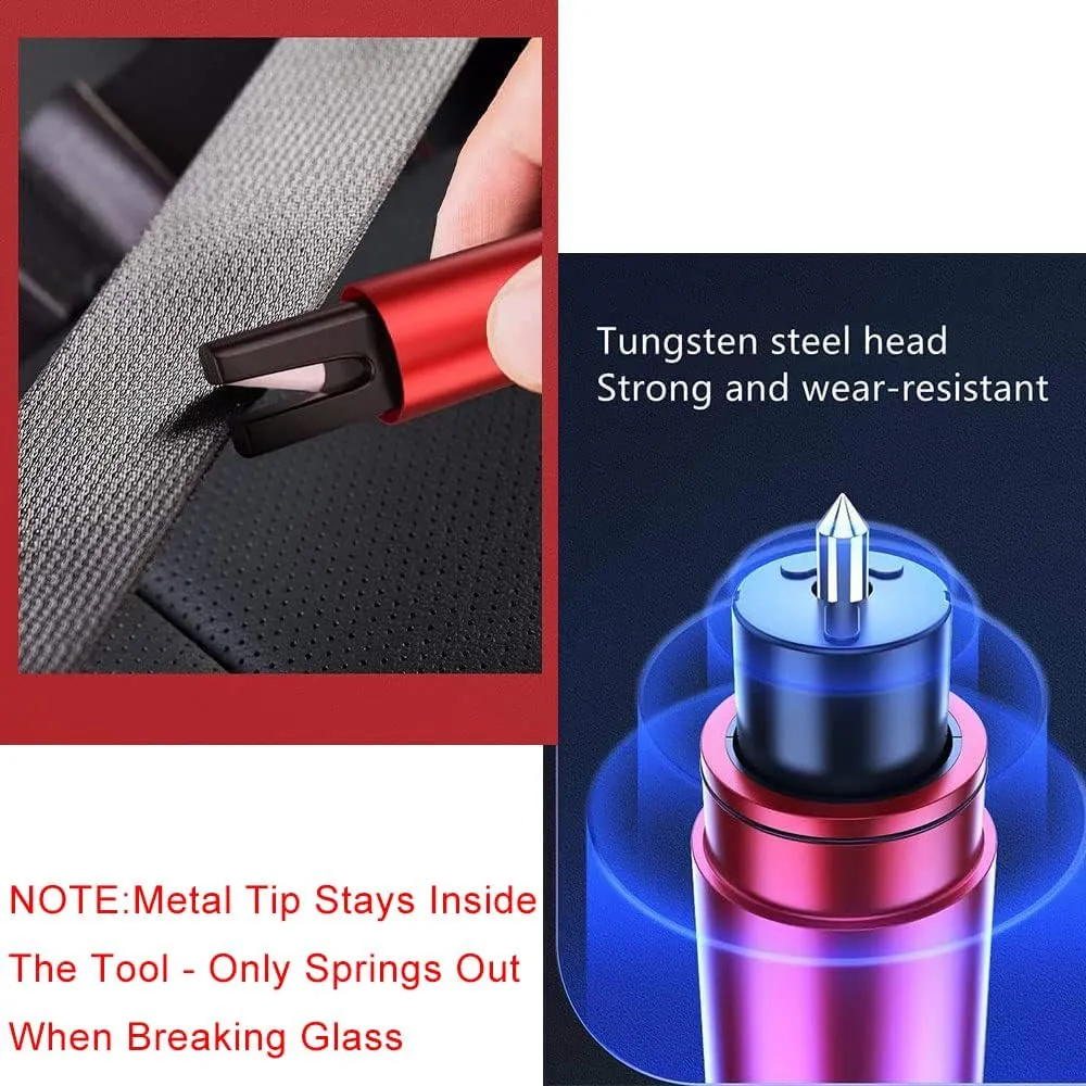 HHXS Car Glass Breaker and Seatbelt Cutter 4 Pack,Car Window Breaker Tool,Portable Car Safety Hammer Escape Hammer with Tempered Glass Sample Universal Safe Hammer Emergency Hammer for Car(Black)