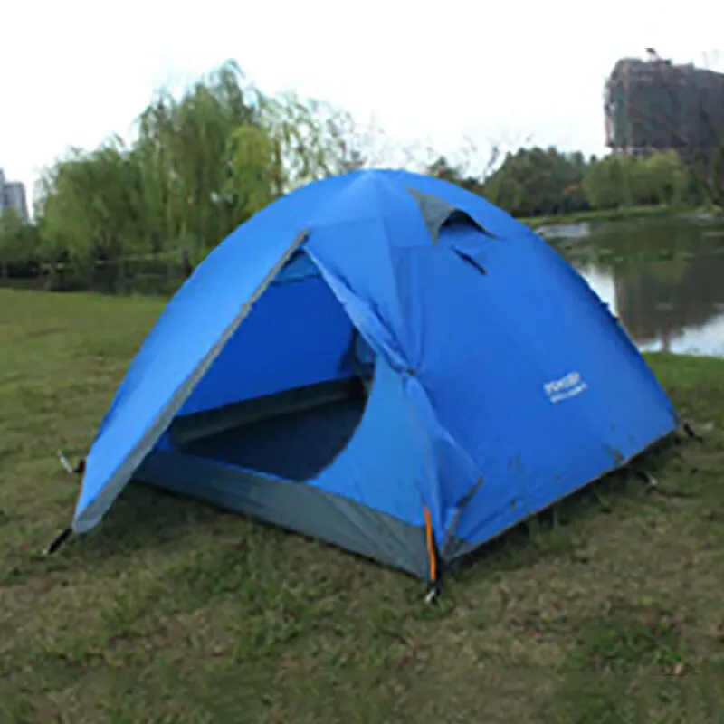 High quality double layer aluminum rod three person waterproof camping tent