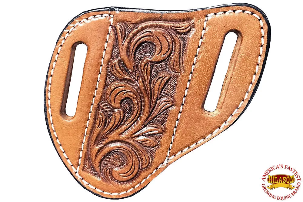 Hilason Leather Angled Knife Scabbard Sheath Cover Floral Tooled