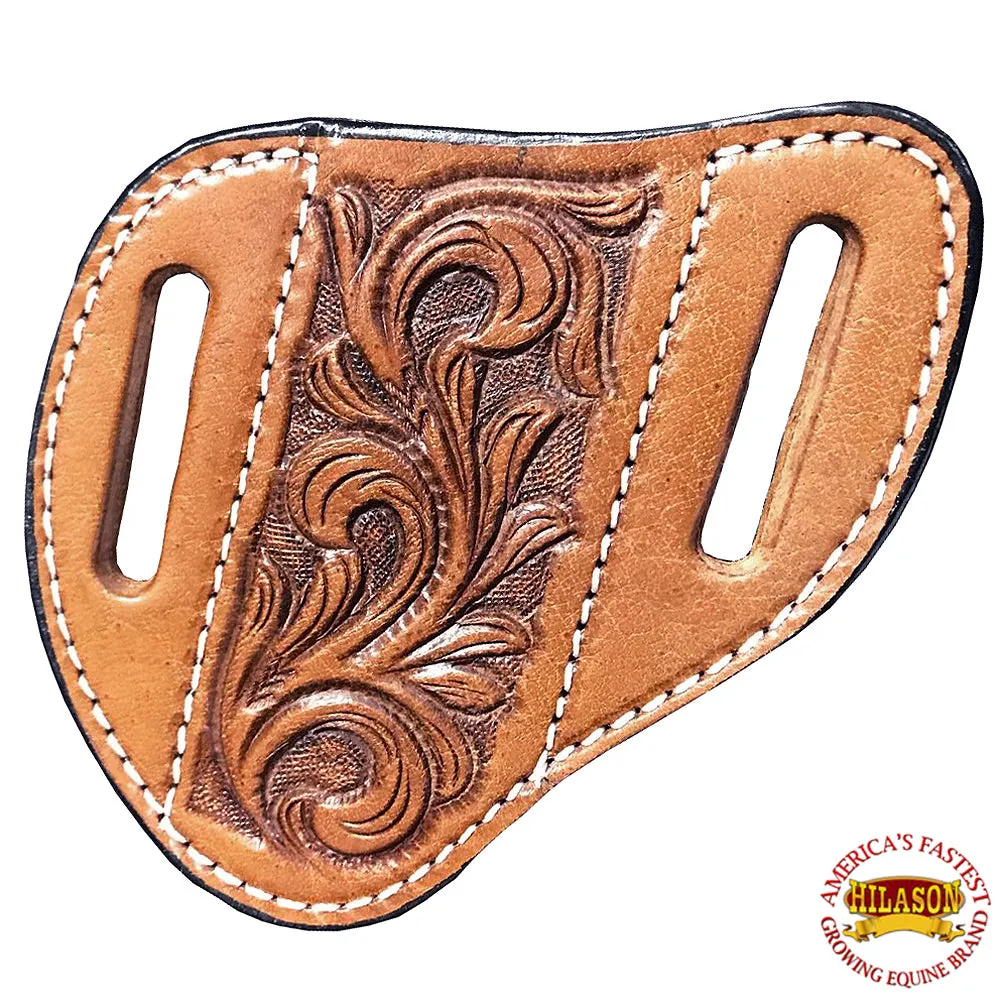 Hilason Leather Angled Knife Scabbard Sheath Cover Floral Tooled