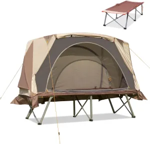 Himalaya Foldable Camping Cot with Tent，Single Person Folding Cot Combo Supports Campers up200lbs Portable Tent Fishing Tent with Carry Bag for Fishing Camping