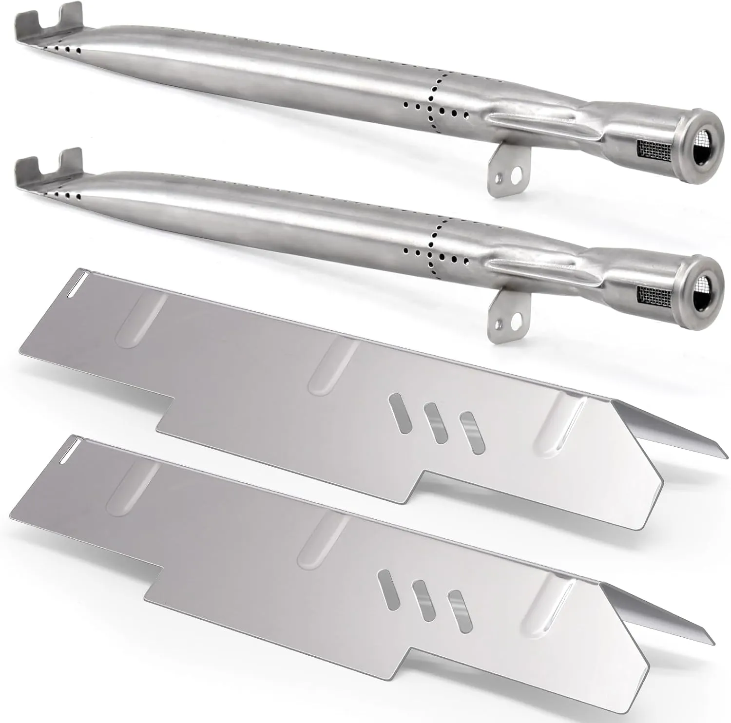 Hiorucet DGF350CSP Grill Replacement Parts for Dyna Glo 2 Burners, Heat Plate Shield Tent Burner Covers and Burner Tubes for Dyna Glo BBQ Grill Parts DGF350CSP-D, DGH353CRP, DGH373CRP-D, DGC350CNP-D.