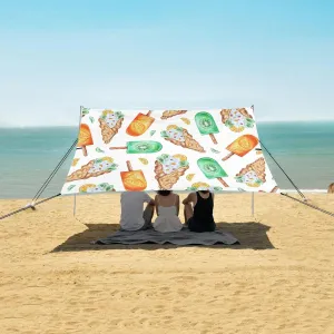 Hong Kong Waffle Ice Lolly Beach Camping Tent Sun Shelter for Whole Family, Beach Shade Canopy with UPF50  UV Protection,Easy Set Up and Carry,Outdoor Shade for Trips, Fishing, Backyard Fun Pic