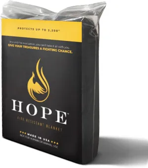 Hope Fire-Resistant Blanket (Black, 90” x 90”) – Emergency Blankets to Protect Items from Fire – Flame Retardant Fabric Fire Blanket Kitchen - Flame-Resistant Fireplace Blanket