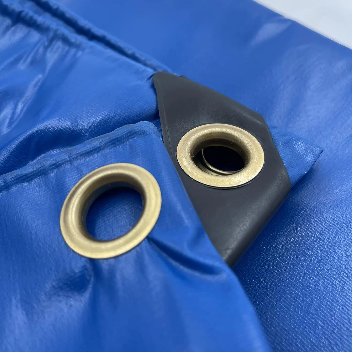HTTMT- (6X8 Feet) 14 Mil Heavy Duty PVC-Coated Tarp Cover For Camping, Awning, Shades, Curtains Tent, Boat, Truck, RV Or Pool Cover Tarpaulin Sheet [P/N: ET-TP02-BLUE]