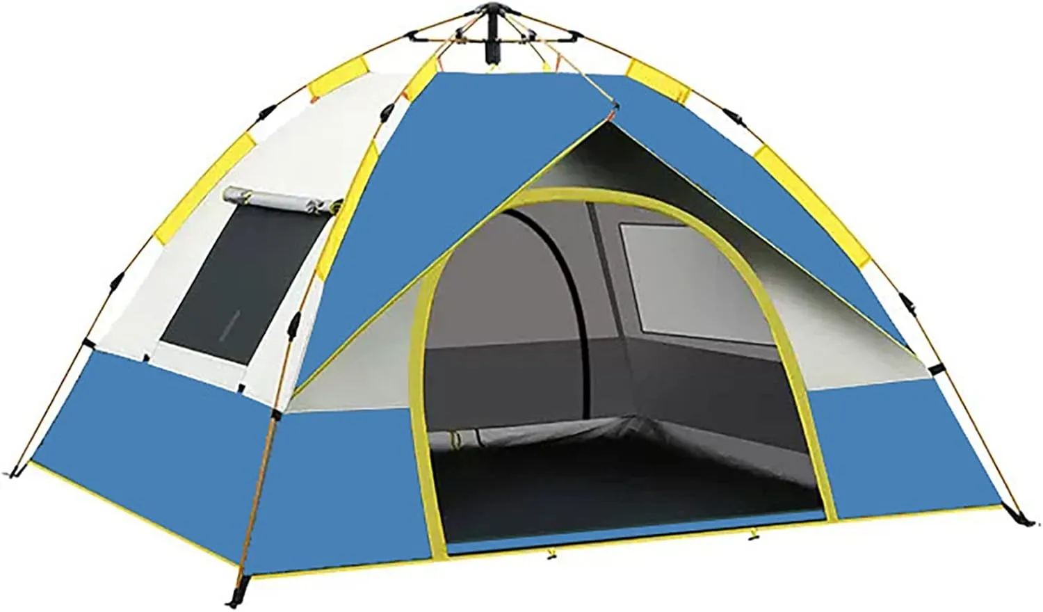 HUHJYUGE 2/4 Person Tent Water Resistant, Instant Pop Up Tent for Camping Weatherproof, Easy Setup Beach Tent Sun Shelter, Ventilated Mesh Windows, for Backpacking, Hiking (A 3 Person)