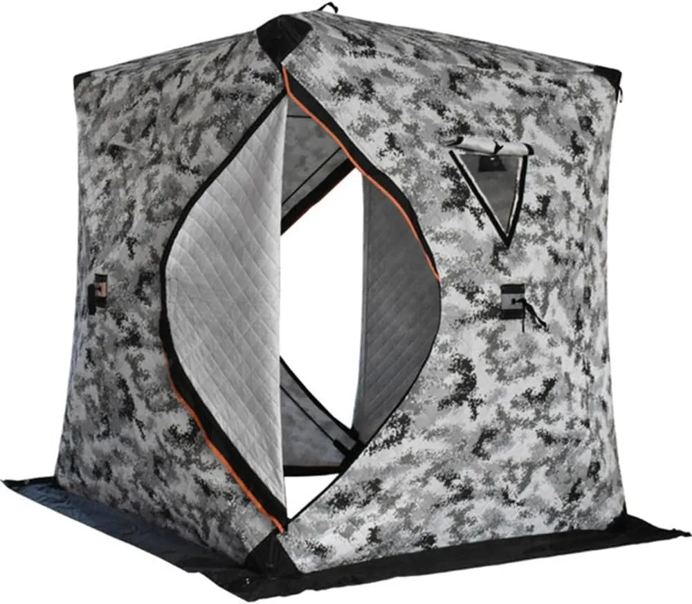 Ice Fishing Shelter Camping Equipment, Ice Fishing Camping, Cold Resistance, Warmth, Wind and Snow Protection, Suitable for 3-4 People (Camouflage)