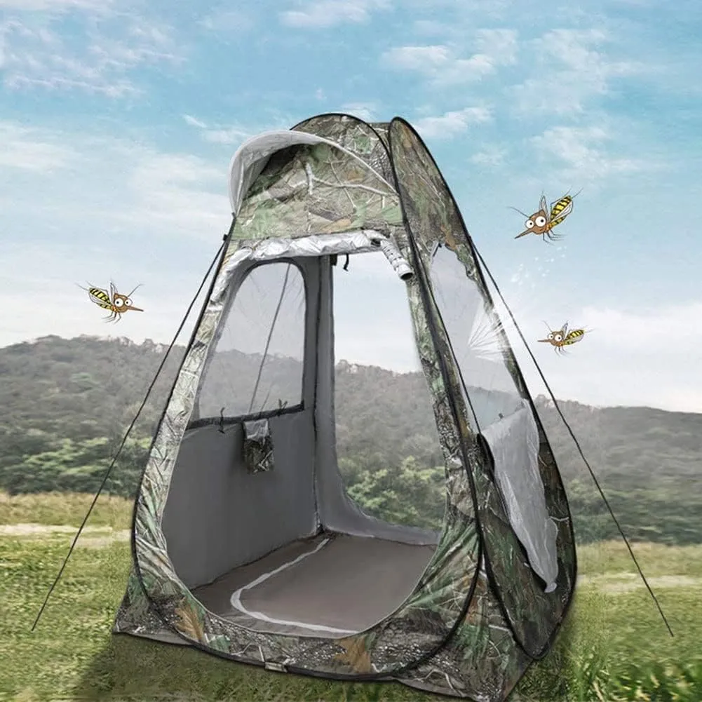 Ice Fishing Shelter Tent 2 People Ice Fishing Tent Sunshade Winter Ice Fishing Tents Large Space for Changing Outdoor Fishing Bathing Storage Room