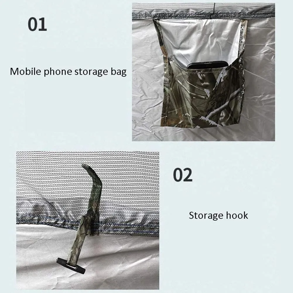 Ice Fishing Shelter Tent 2 People Ice Fishing Tent Sunshade Winter Ice Fishing Tents Large Space for Changing Outdoor Fishing Bathing Storage Room