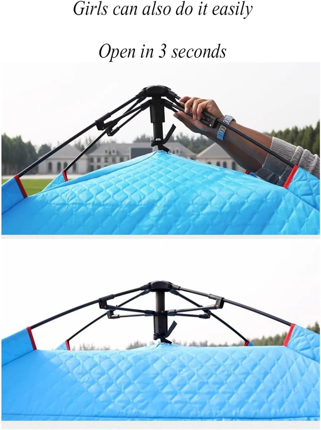 ice Fishing Tent ice Fishing shelter Insulated Quickly Set Up a Cotton Winter Ice Fishing Tent, Suitable for 3-4 People(Color:3)