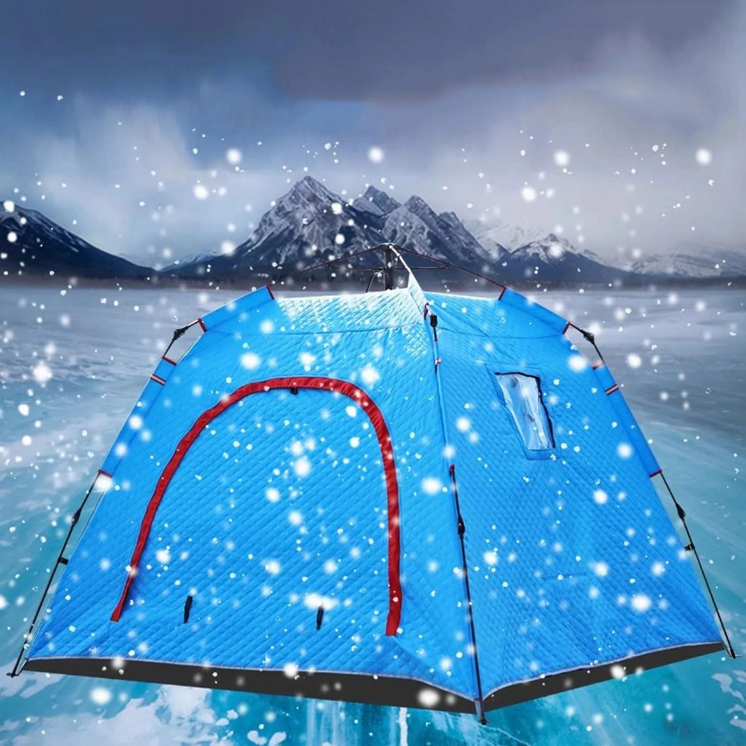 ice Fishing Tent ice Fishing shelter Insulated Quickly Set Up a Cotton Winter Ice Fishing Tent, Suitable for 3-4 People(Color:3)