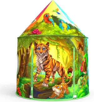 ImpiriLux Jungle Kids Play Tent Playhouse | Pop Up Fort for Boys and Girls with Storage Bag