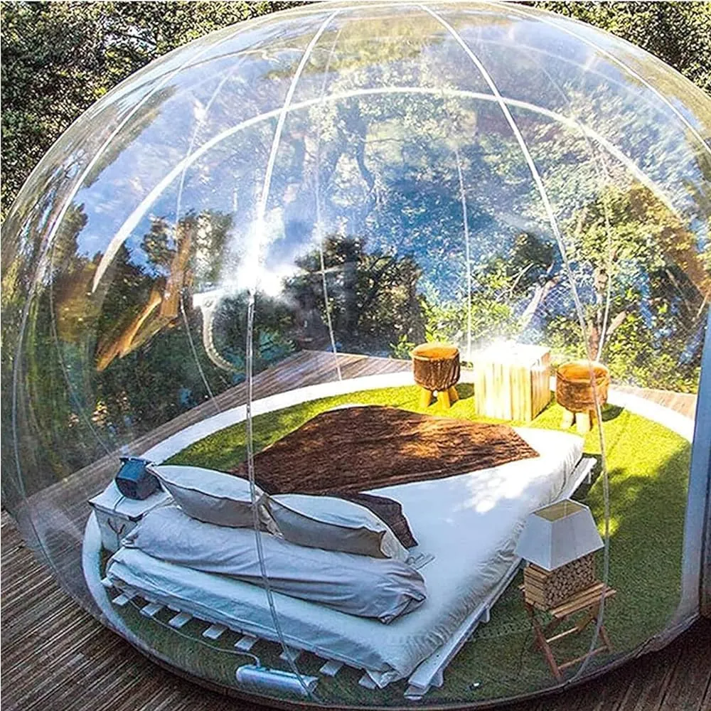 Inflatable Bubble Camping Tent, Outdoor Rainproof Transparent Dome Bubble House Family Backyard Stargazing Outdoor Camping Bubble Tent(Size:5m 16.4feet)